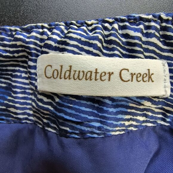 Coldwater Creek Skirt Womens Plus 1X Blue Geometric Embroidery Midi Cottage Boho - Picture 12 of 15